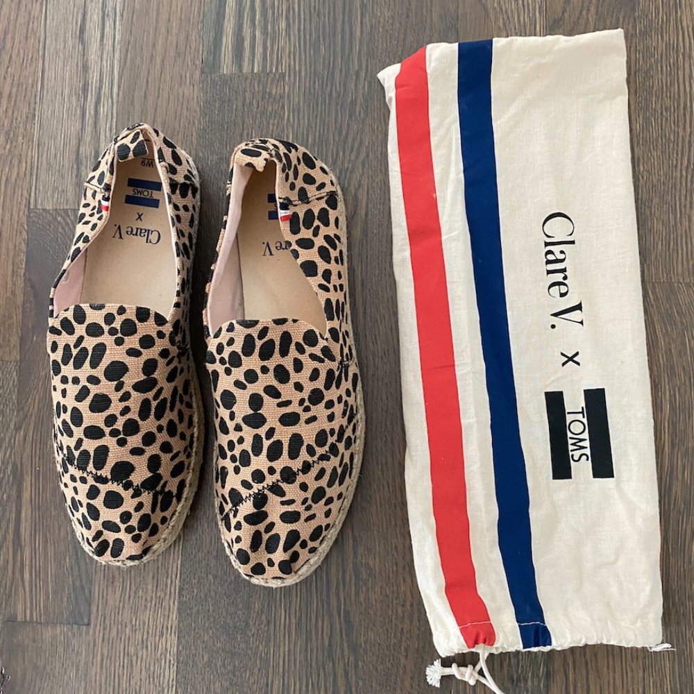 Clare V x TOMS Leopard Espadrilles - Size 9 - New, Never Worn, in Original Bag